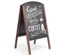 Costway Chalkboard A-Board Double Sided Replaceable Blackboard 4 Writing Board Frame in Black COSTWAY Black