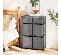 Costway Chest Of Drawers Metal Frame Storage Organizer Unit W/6 Drawers-Grey