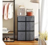 Costway Chest of Drawers Metal Frame Storage Organizer Unit w/6 Drawers in Grey COSTWAY Grey