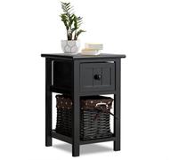Costway Chest Of Drawers Side Table Beside Table Nightstand W/ Removeable Baskets