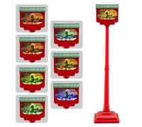 COSTWAY Christmas Street Lamp, Musical Festive Lamp Post with LED Lights, Snowy Effects and Santa Scene, Snowing Santa Lamp for Home, Doorway and Porch (148cm, Mailbox Shaped, Red)