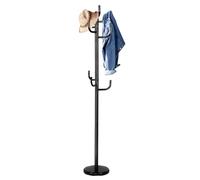 Costway Coat Hat Hanger 8 Hooks Freestanding Clothes Holder Organiser Stand Rack Home in Black COSTWAY Black