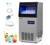 Costway Commercial Ice Maker 50Kg/24H Stainless Steel Ice Machine With 11Kg Storage Capacity