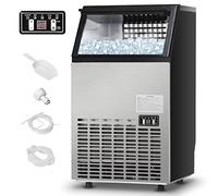 COSTWAY Commercial Ice Maker Machine, 50kg/24H Stainless Steel Ice Cube Maker, 15kg Ice Storage Capacity, Digital Control Refrigeration, Auto Clean Ice Making Machine for Bar Restaurant