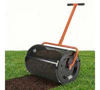 Costway Compost Spreader Peat Moss Spreader Roller w/Height-adjustable Handle COSTWAY Multicolor