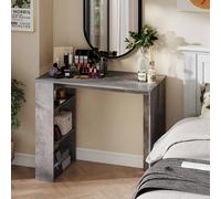 Costway Computer Desk 90cm Study Desk Wooden Writing Desk w/Bookshelf in Grey COSTWAY Grey