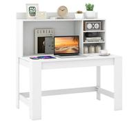 Costway Computer Desk With Hutch 118Cm Home Office Table-White