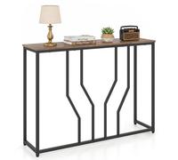 Costway Console Table Entryway Table Narrow Sofa Side Table Rustic Brown