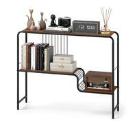 Costway Console Table Entryway Table with Storage Shelf & Metal Frame-Coffee in Walnut COSTWAY Walnut