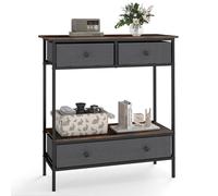 Costway Console Table Industrial Entryway Table Sofa Table Rustic Foyer Table in Brown COSTWAY Brown