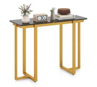 Costway Console Table Modern Faux Marble Entryway Table Black & Gold