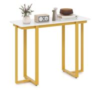 Costway Console Table Modern Faux Marble Entryway Table in White COSTWAY White