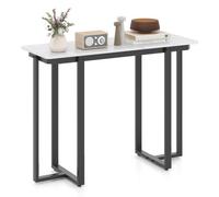 Costway Console Table Modern Faux Marble Entryway Table White & Black