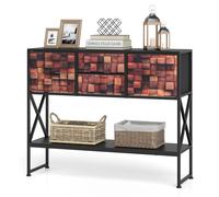 Costway Console Table Sofa Table w/ 4 Fabric Drawers & Shelf Entryway Table COSTWAY Multicolor