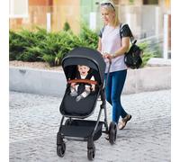 Costway Convertible Baby Stroller Folding Travel Pushchair w/ Footmuff in Dark Blue COSTWAY Dark Blue