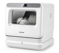Costway Countertop Dishwasher Portable Dishwasher w/8.25 L Built-in Water Tank in White COSTWAY White