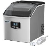 Costway Countertop Ice Maker Portable Ice Cube Making Machine 22KG/24H with LCD Display in Silver COSTWAY Silver