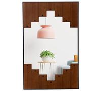 COSTWAY Decorative Wall Mirror, 95x60cm Large Rectangle Hanging Vanity Mirror, Farmhouse Black Metal Frame Horizontal/Vertical Wall Mounted Mirror Decoration for Bathroom, Living Room and Hallway