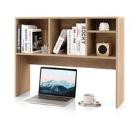 Costway Desktop Bookshelf Tabletop Display Rack Storage Organizer w/ 4 Cubbies in Natural COSTWAY Natural