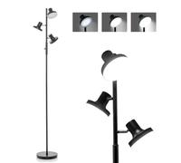 COSTWAY Dimmable Floor Lamp, Modern Standing Lamps with 3 Angle Adjustable Rotatable LED Lights & Rotary Dimmer Switch, Tall Tree Reading Lighting for Office Bedroom Dining Living Room