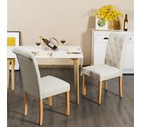 Costway Dining Room Chairs Set Of 2 Upholstered Kitchen Side Chairs W/ Solid Wood Legs