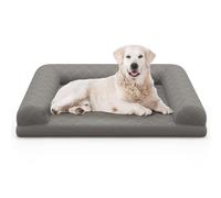 COSTWAY Dog Bed Sofa, Orthopedic Pet Beds with Removable Zipper Cover, U-Shape Bolster, Non-Slip Bottom, 90 x 69 x 18cm Puppy Couch for Small Medium Dogs (Grey)