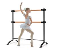 Costway Double Ballet Barre Stretch Bar Portable Freestanding Dance Exercise Equipment in Black | Size: 0-2 COSTWAY Black 0-2