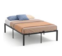 Costway Double Size Metal Bed Frame Platform Bed w/ Under-bed Storage Space in Black COSTWAY Black