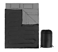 Costway Double Sleeping Bag Lightweight Camping Bag w/ 2 Pillows in Black COSTWAY Black