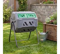 Costway Dual Chamber Compost Tumbler 160L High Volume Compost Bin COSTWAY Multicolor