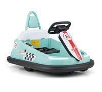 COSTWAY Electric Kids Bumper Car, 360-Degree Rotation Spin Children’s Waltzer Cars with Steering Wheel, LED Lights, Music, USB/AUX/TF, 6V Ride on Toy for Boys Girls (Green)
