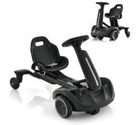 COSTWAY Electric Ride on Drift Car, 6V Battery Powered Racing Kart with 2-Position Adjustable Seat, 360° Spin Wheels, Horn, 2 Speeds Go Kart for Kids Aged 3-8 Years Old (Black)
