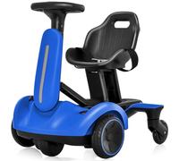COSTWAY Electric Ride on Drift Car, 6V Battery Powered Racing Kart with 2-Position Adjustable Seat, 360° Spin Wheels, Horn, 2 Speeds Go Kart for Kids Aged 3-8 Years Old (Blue)