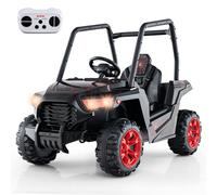 Costway Electric UTV 24V Battery Kids Ride-on Car Toy Vehicle in Black COSTWAY Black
