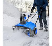 Costway Electric Walk-behind Snow Blower with Dual LED Lights in Blue COSTWAY Blue