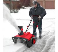 Costway Electric Walk-behind Snow Blower with Dual LED Lights in Red COSTWAY Red