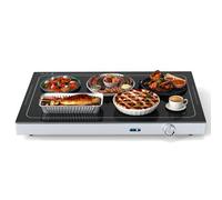 Costway Electric Warming Tray Tempered Glass Top Food Warmer Plate With Adjustable Temperature