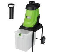Costway Electric Wood Chipper 2800W Garden Shredder w/ 50 L Collection Bin in Green COSTWAY Green