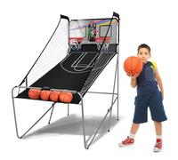 Costway Electronic Basketball Arcade Game Foldable Basketball Game 2 Player Shot 8 Modes in White COSTWAY White