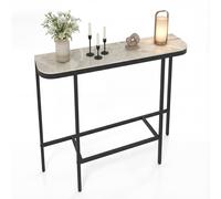 Costway Entryway Table Modern Hallway Sofa Console Table w/ Faux Marble Top in Grey COSTWAY Grey