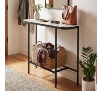 Costway Entryway Table Sofa Console Table With Faux Marble Top-Grey