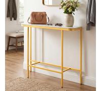 Costway Entryway Table Sofa Console Table With Faux Marble Top-White