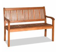 Costway Eucalyptus Bench Wooden Dining Bench Solid Long Bench 2 Person Chair in Pale Orange COSTWAY Pale Orange