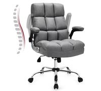 Costway Executive Office Chair Ergonomic Padded High Back Swivel Computer Desk Chairs in Grey COSTWAY Grey