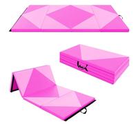 Costway Exercise Mat 240Cm Long Yoga Mats With 5Cm High Density Foam-Rose Pink