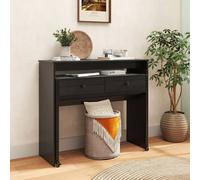 Costway Extendable Computer Desk Convertible Home Office Desk w/ Drawers in Black COSTWAY Black