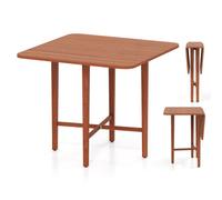 Costway Extendable Dining Table Drop Leaf Kitchen Table Foldable Table W/ X-Shaped Frame-Walnut