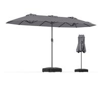 Costway Extra-Large Double-sided Patio Umbrella Outdoor Twin Umbrella in Grey COSTWAY Grey