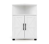 Costway Farmhouse Bathroom Corner Storage Cabinet White COSTWAY White