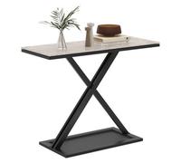 Costway Faux Marble Top Console Table Metal Frame Entryway Table-White